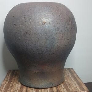 Rustic Brown Ceramic Vase Signed Bottom